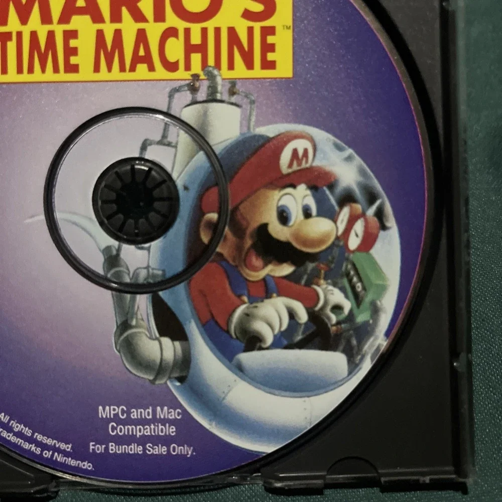 Mario's TIME MACHINE GAME 1993-94 PC & MAC Super MARIO NINTENDO DISC ONLY
